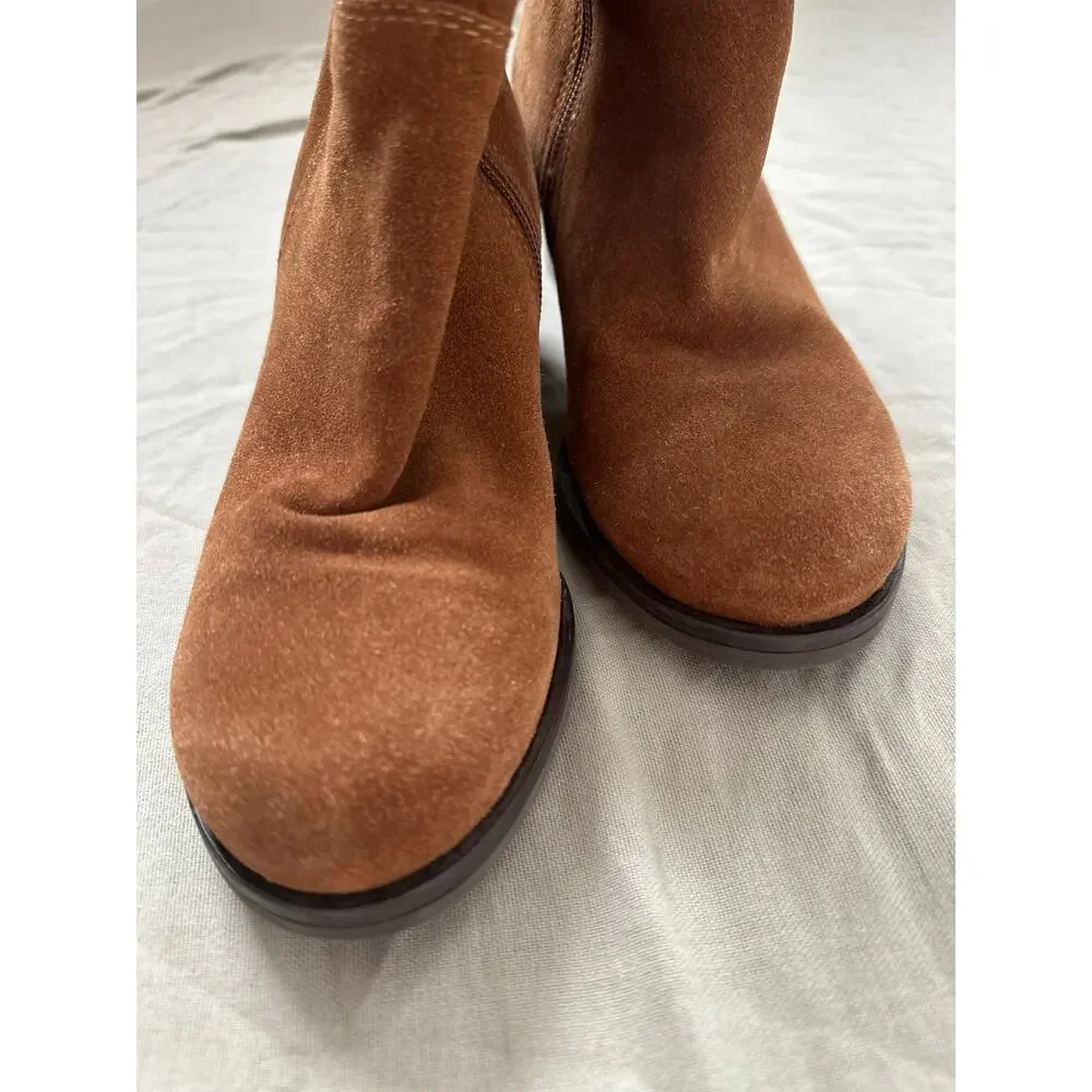 Vintage Y2K Sz7 Steve Madden Orabella Chestnut Genuine Suede Over-the-knee Boots